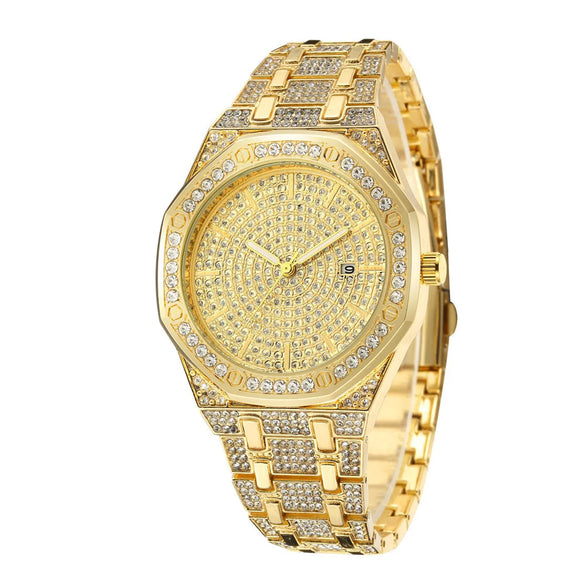 Large Dial Full Of Stars  Diamond-Set Calendar Steel Strap Watch  Hot-Selling Men'S Steel Strap Watch Gooddiy Wholesale