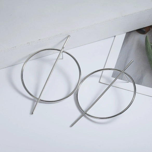 Large Earrings Circle Hollow Simple Long Earrings Exaggerated Earrings  Fashion Jewelry  Sales
