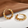 Large Geometric Hoop Earrings In Gold Plated Metal Exaggerated Light Luxury Statement Jewelry For Women