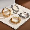 Large Geometric Hoop Earrings In Gold Plated Metal Exaggerated Light Luxury Statement Jewelry For Women