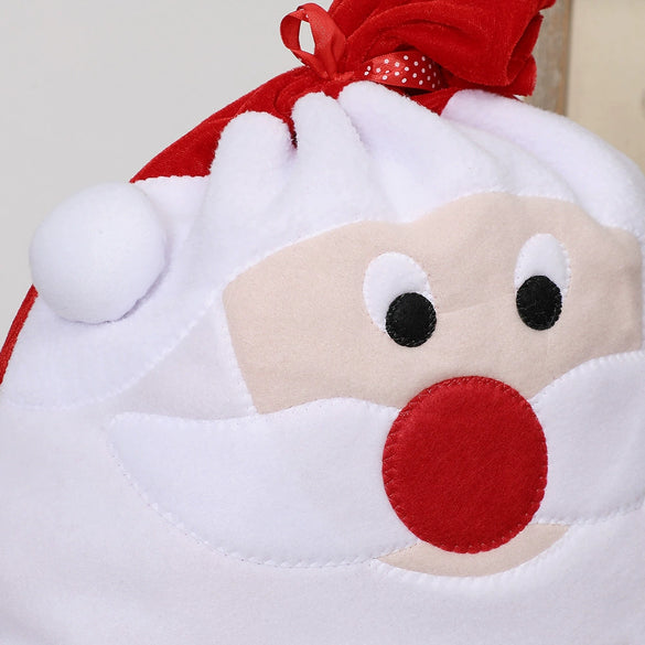 Large Gold Velvet Christmas Candy Gift Bag Cartoon Decorative Backpack For Holiday Gifts Wholesale