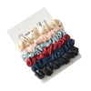 Large Silk Satin Fabric Hair Ties Handmade Vintage Style Basic Hair Rope Set For Women