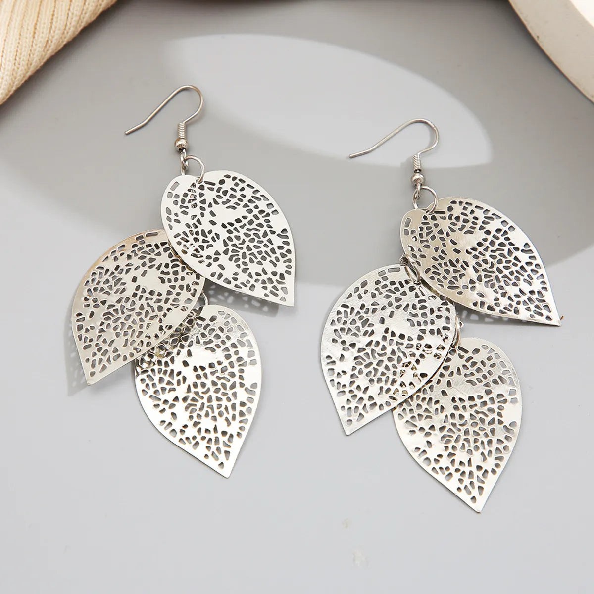 Leaf Butterfly Creative Personality Fashion Hollow Metal Leaf Earrings