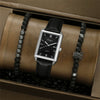 Leather Alloy Pu Stainless Steel Casual Men's Square Quartz Watch