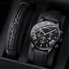 Leather And Alloy Men's Casual Quartz Belt Watch With Round Dial And Stainless Steel Pin Buckle