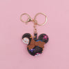 Leather And Plush Keychain Cute Design For Car Phone And Headset