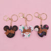 Leather And Plush Keychain Cute Design For Car Phone And Headset