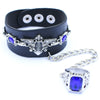 Leather And Pu Bracelet With Alloy Pendant Crystal Design Animals Zodiac Pattern