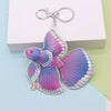 Leather Bag Pendant And Keychain With Pigeon Seagull Goldfish Design Modern Minimalist Style