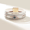 Leather Bracelet Diamondencrusted Devil's Eye Electroplated Metal