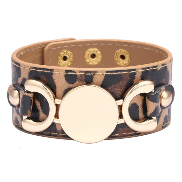 Leather Bracelet Metal Electroplated Fashion Geometric Ladies