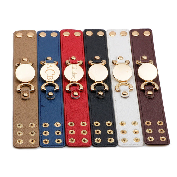 Leather Bracelet Metal Electroplated Fashion Geometric Ladies