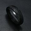 Leather Bracelet Retro Style Striped Printed Handmade Punk Magnet Buckle
