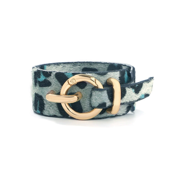 Leather Bracelet Snakeskin Leopard Fleece Imitation Leather Round Pattern For Women Fashion Style