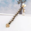 Leather Bracelet With Iron Chain Love Buckle Handwoven Jewelry Accessories