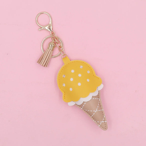 Leather Cotton Ice Cream Keychain