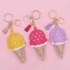 Leather Cotton Ice Cream Keychain