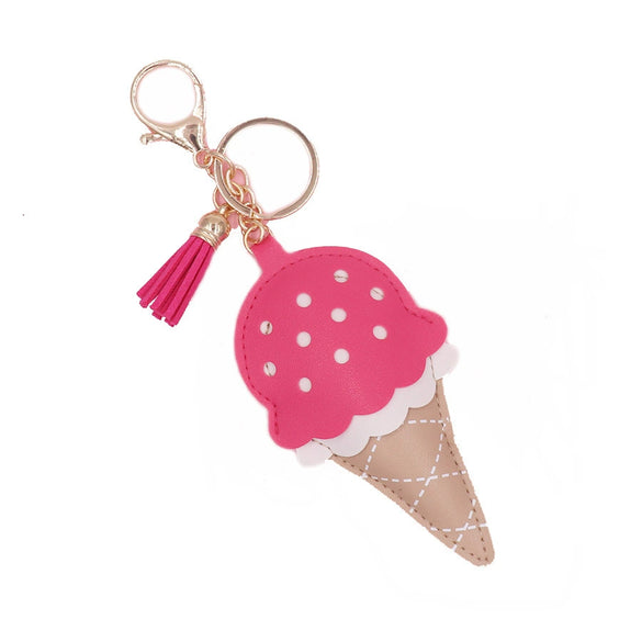 Leather Cotton Ice Cream Keychain