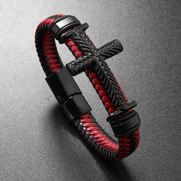 Leather Cross Bracelet Personality Creative Highend