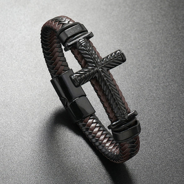 Leather Cross Bracelet Personality Creative Highend