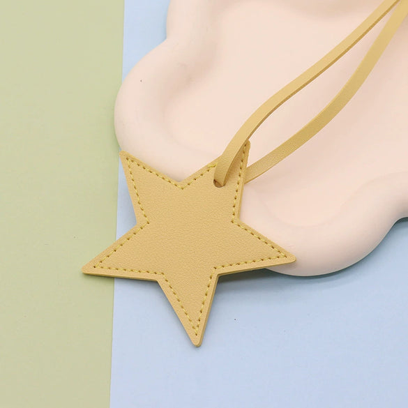 Leather Fivepointed Star Keychain Pendant Car Key And Bag Accessories Modern Simplicity Style