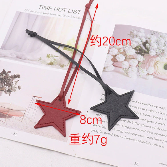Leather Fivepointed Star Keychain Pendant Car Key And Bag Accessories Modern Simplicity Style