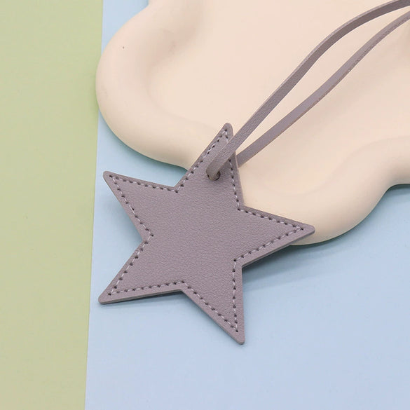Leather Fivepointed Star Keychain Pendant Car Key And Bag Accessories Modern Simplicity Style