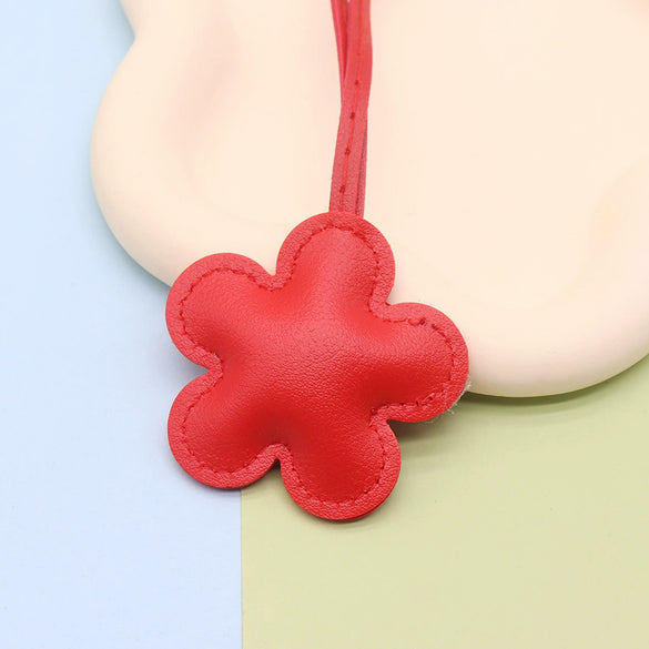 Leather Flower Bag Hanging Ornament Car Pendant Keychain Jewelry Modern Simplicity Style
