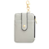 Leather Folded Vertical Zipper Card Bag Solid Color Urban Simplicity Style