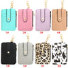 Leather Folded Vertical Zipper Card Bag Solid Color Urban Simplicity Style