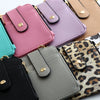 Leather Folded Vertical Zipper Card Bag Solid Color Urban Simplicity Style