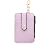 Leather Folded Vertical Zipper Card Bag Solid Color Urban Simplicity Style