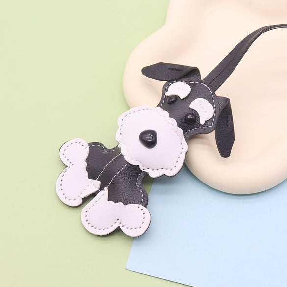 Leather Hand Rope Bag Hanging Car Keychain Pendant Cartoon Animal Shape Decorative Gift