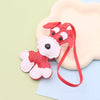 Leather Hand Rope Bag Hanging Car Keychain Pendant Cartoon Animal Shape Decorative Gift