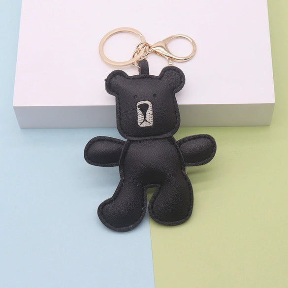 Leather Handmade Embroidered Bear Pendant Clothing Decoration Accessories