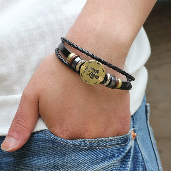 Leather Handwoven Constellation Hiphop Unisex Bracelet