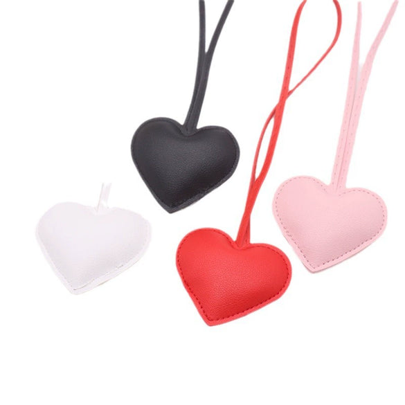 Leather Heart Hand Rope Bag Pendant Car Keychain Clothing Accessories For Couple's Backpack Hanging Modern Simplicity Style