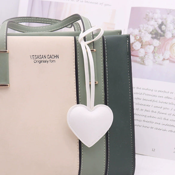 Leather Heart Hand Rope Bag Pendant Car Keychain Clothing Accessories For Couple's Backpack Hanging Modern Simplicity Style