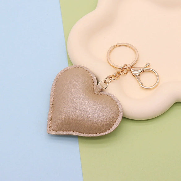 Leather Heart Keychain For Ladies Fashion Luggage And Car Interior Pendant Factory Wholesale