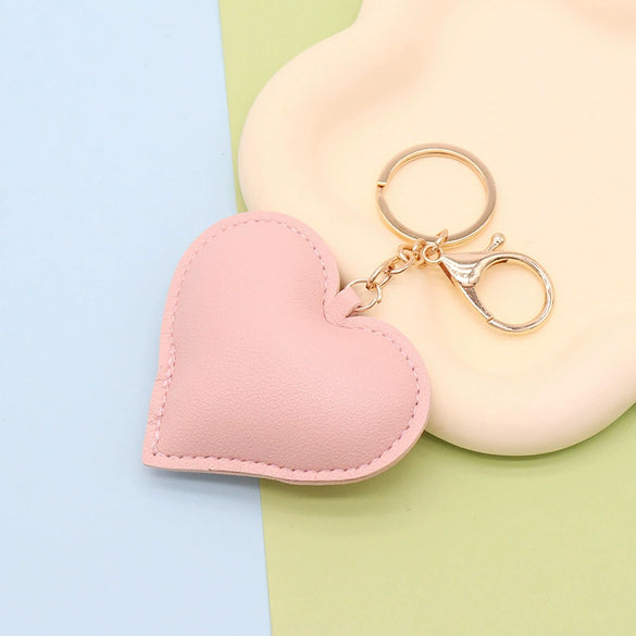 Leather Heart Keychain For Ladies Fashion Luggage And Car Interior Pendant Factory Wholesale
