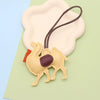 Leather Keychain Pendant With Desert Camel Car Design Modern Simplicity Style