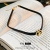Leather Neck Chain With Titanium Steel Letter D Pendant Electroplated Women's Creative Design