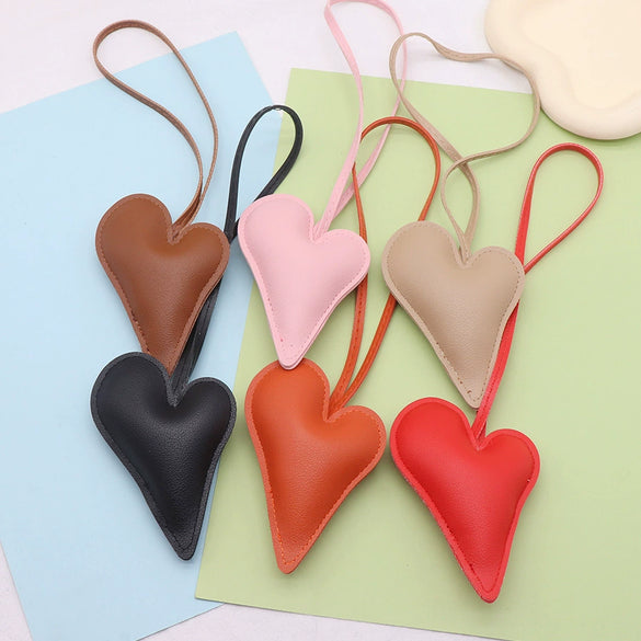 Leather Peach Heart Bag Pendant Modern Simplicity Style Clothing Hand Rope Accessories