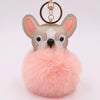 Leather Puppy Fur Ball Plush Keychain Pendant Modern Simplicity Style
