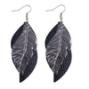 Leather Sshaped Feather Print Earrings For Women