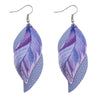 Leather Sshaped Feather Print Earrings For Women