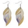 Leather Sshaped Feather Print Earrings For Women