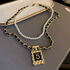 Leather Sweater Chain With Diamondembedded Digital Flower Pattern Electroplated Allmatching For Women