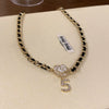 Leather Sweater Chain With Diamondembedded Digital Flower Pattern Electroplated Allmatching For Women