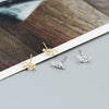 Leaves Diamond Earrings S925 Silver Electroplated Design Overlapped Allmatch Women's Earrings